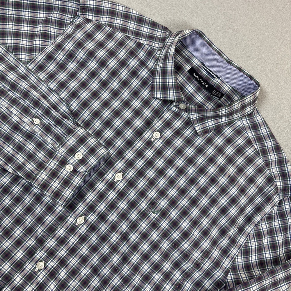 Nautica Men's Classic Fit Plaid Button-Up Shirt Size XXL Multicolor